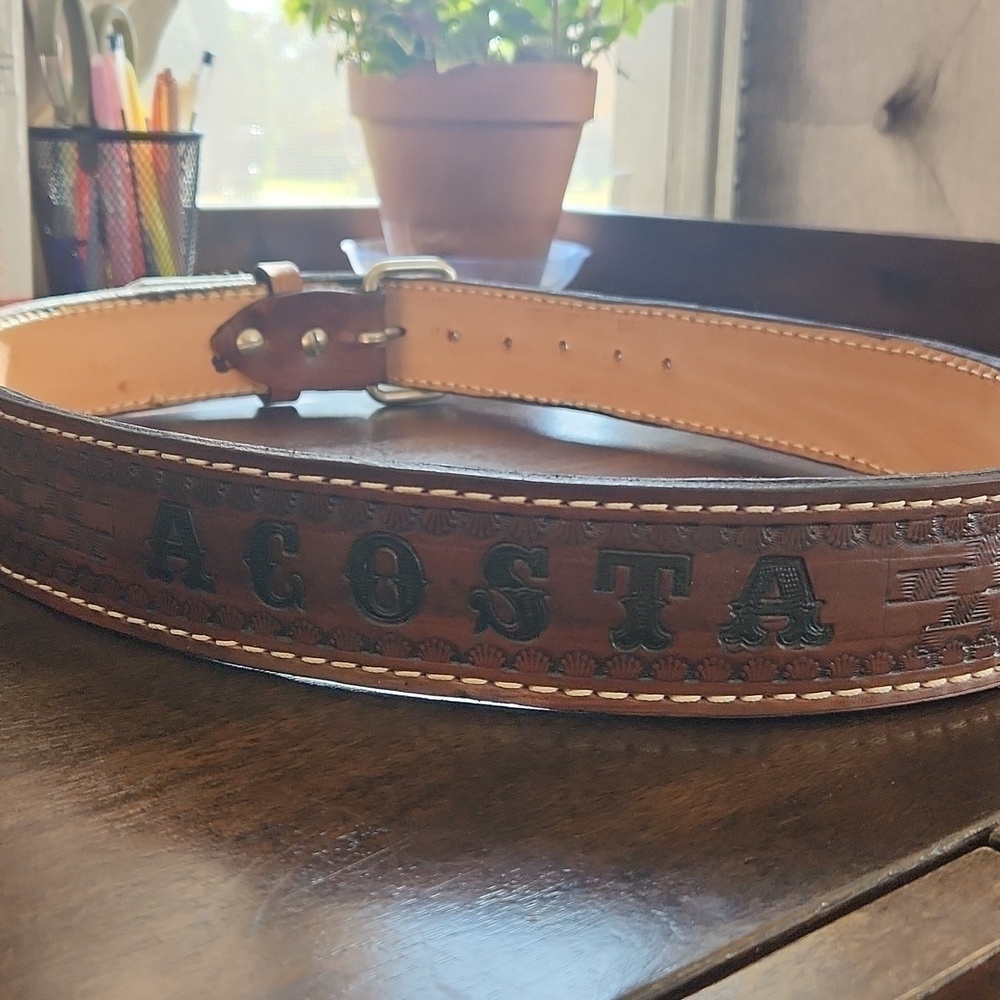 ACOSTA Personalized Leather belt Small - Picture 9 of 9